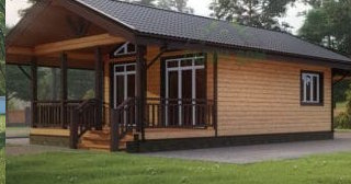 Проект одноэтажного дома из бруса с террасой - Строительство в Шахтах от Строй-Шхт от 136929 руб.